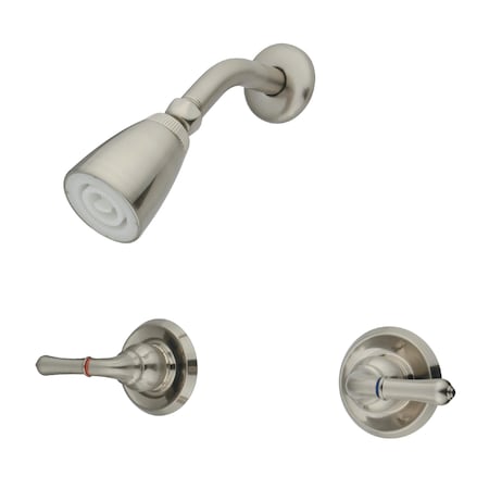 Kingston Brass Shower Faucet, Brushed Nickel, Wall Mount KB248SO